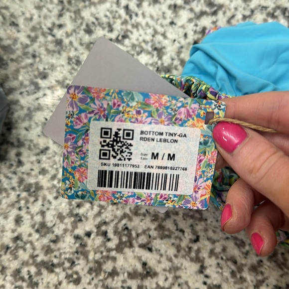 Rio De Sol Garden Leblon Tiny Bikini Bottom, Medium - Picture 5 of 5